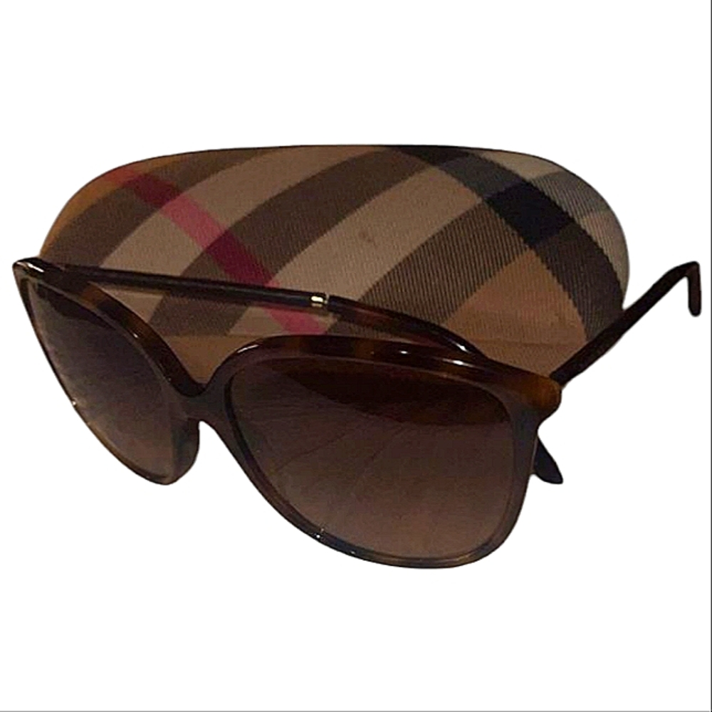 Burberry Brown Authenic Oversized Sunglasses w Gradient Lenses & Burberry Case - Picture 3 of 5